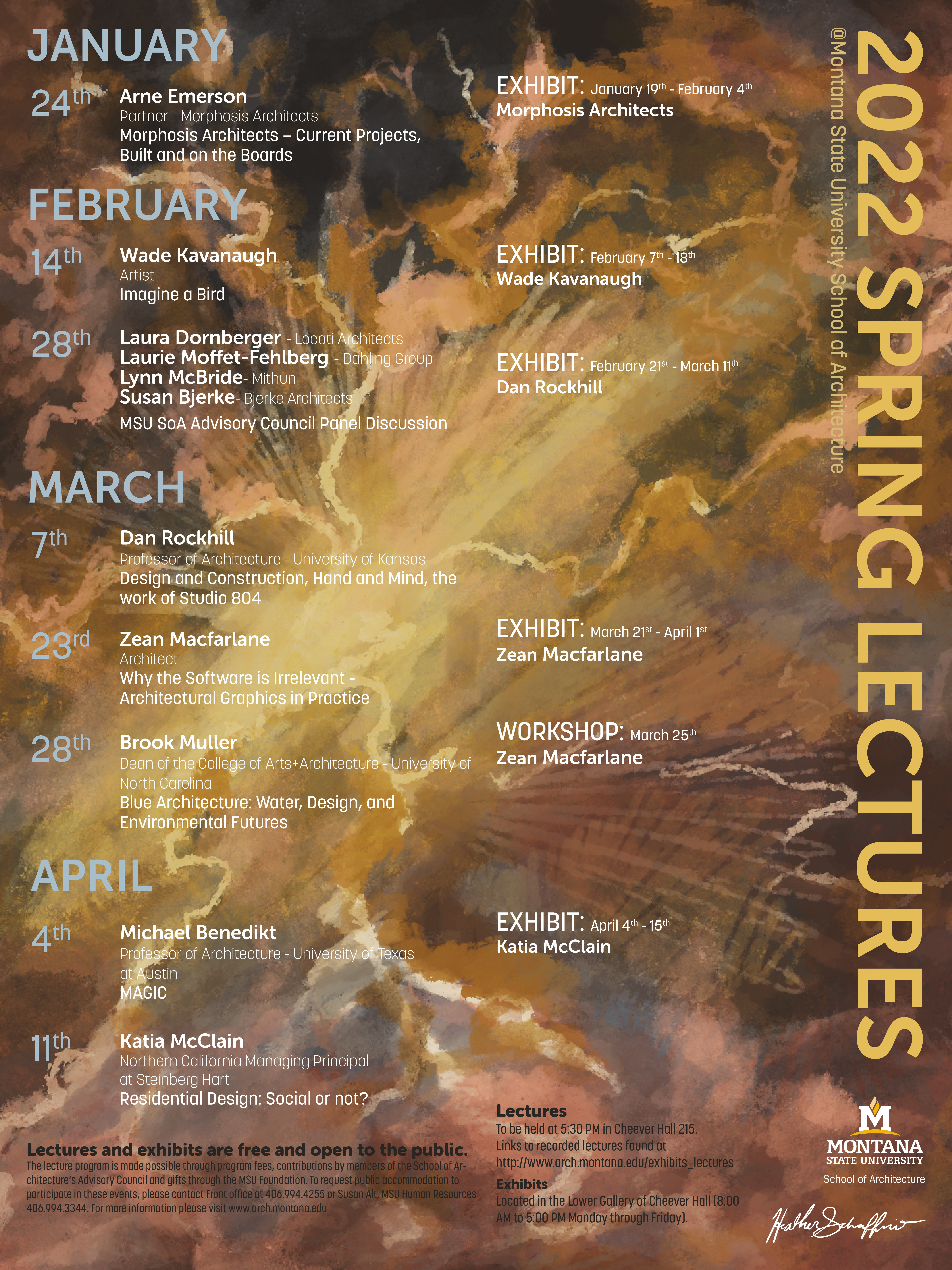 Outlines 2022 spring lecture schedule